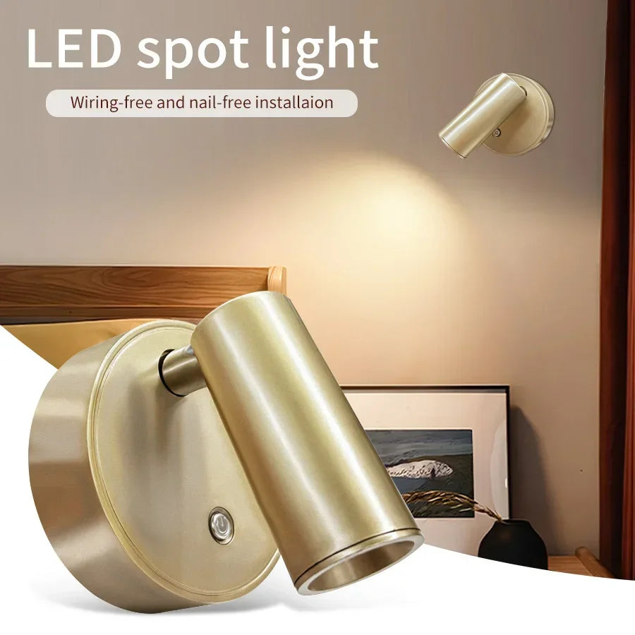 Wireless Magnetic LED Wall Spotlight – Dimmable & Rechargeable LED Wall Spotlight Oasis Select Gold