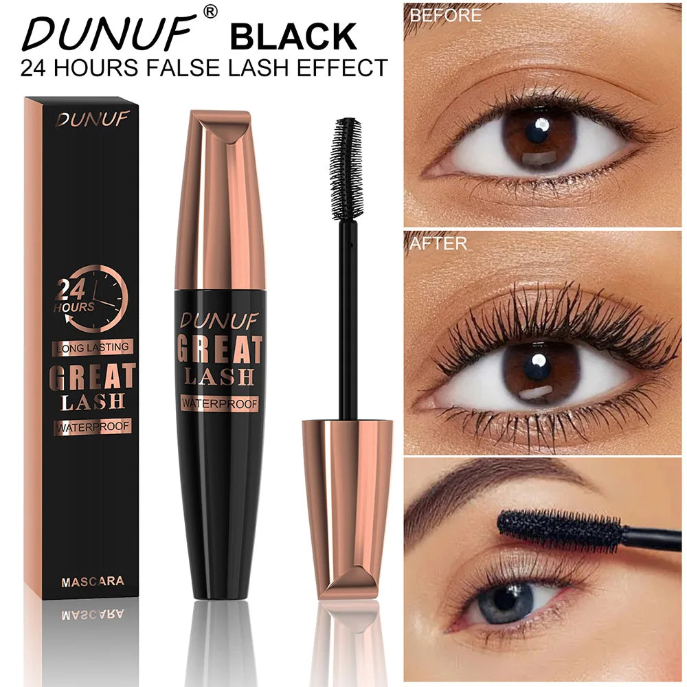 DUNUF 24H Waterproof Mascara – Volume, Length & Curl Vegan
