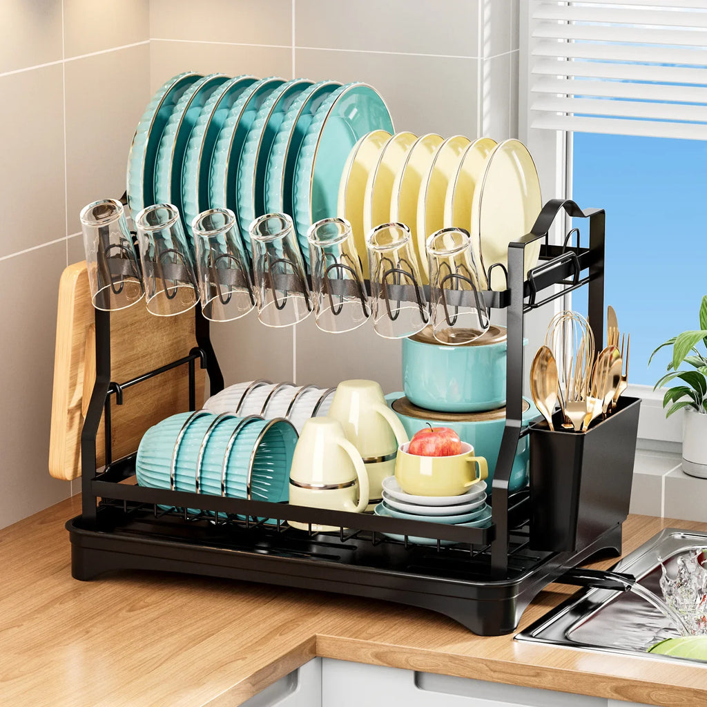 Kitchen Dish Rack Drain Rack Countertop Cupboard Shelf Removable Tableware Storage Rack Oasis Select