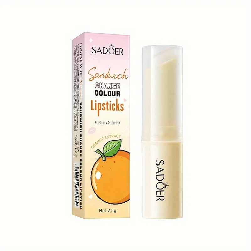 Orange Color-Changing Moisturizing Lip Balm 2.5g Tinted Lip Balm Oasis Select 1Pc