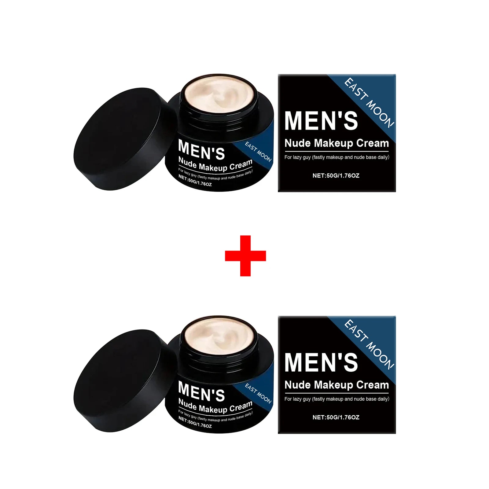 Men's Nude Makeup Cream Brightening Bb Cream for Men Oil Control Concealer Foundation for Natural No-Makeup Look Lazy Makeup Oasis Select 2pcs