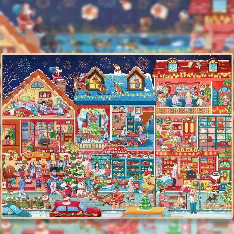 Plus Size Kawaii Christmas New Year Series 3D Cartoon Miniature Scene Stickers Creative Collage DIY Scrapbook Stacking Stickers Oasis Select