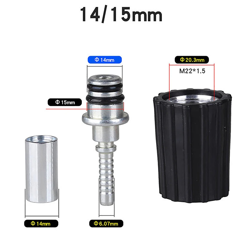 High Pressure Washer Hose Insert Fittings D14 D15mm Ring Nut M22 Car Washer Water Cleaning Hose Pipe Fitting Twist Connector Oasis Select 3