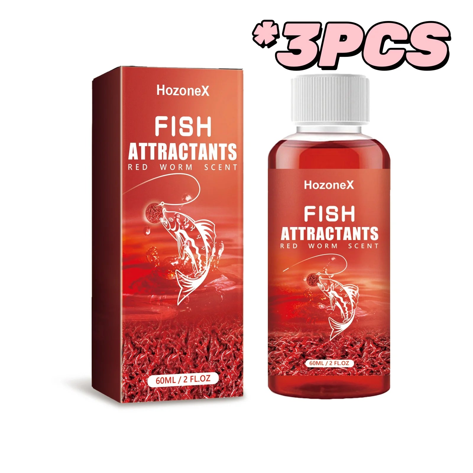 Wide Range Diffusion Red Worm Fish Attractant Liquid Draw Distant Fish Fast Acting Bait Booster For Lake River Sea Fishing Lure Oasis Select 60ml Boxed X3PCS