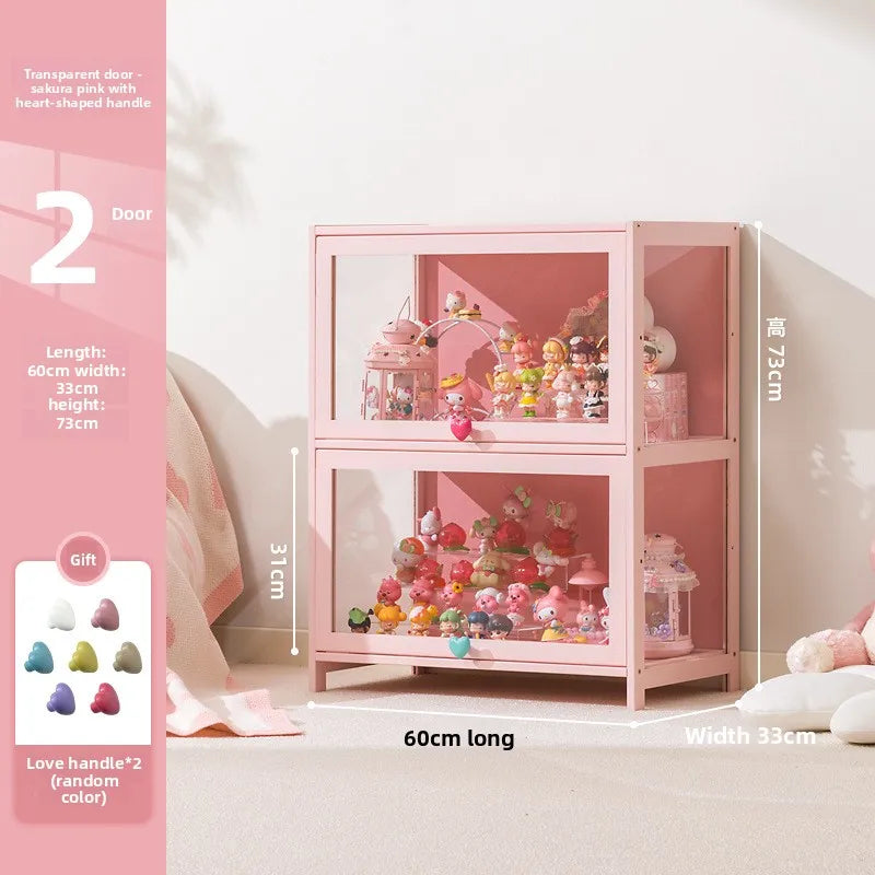 Display cabinet Household blind box ornament Pain cabinet decoration Dust-proof glass display stand Living room model cabinet Oasis Select Two doors 60 long