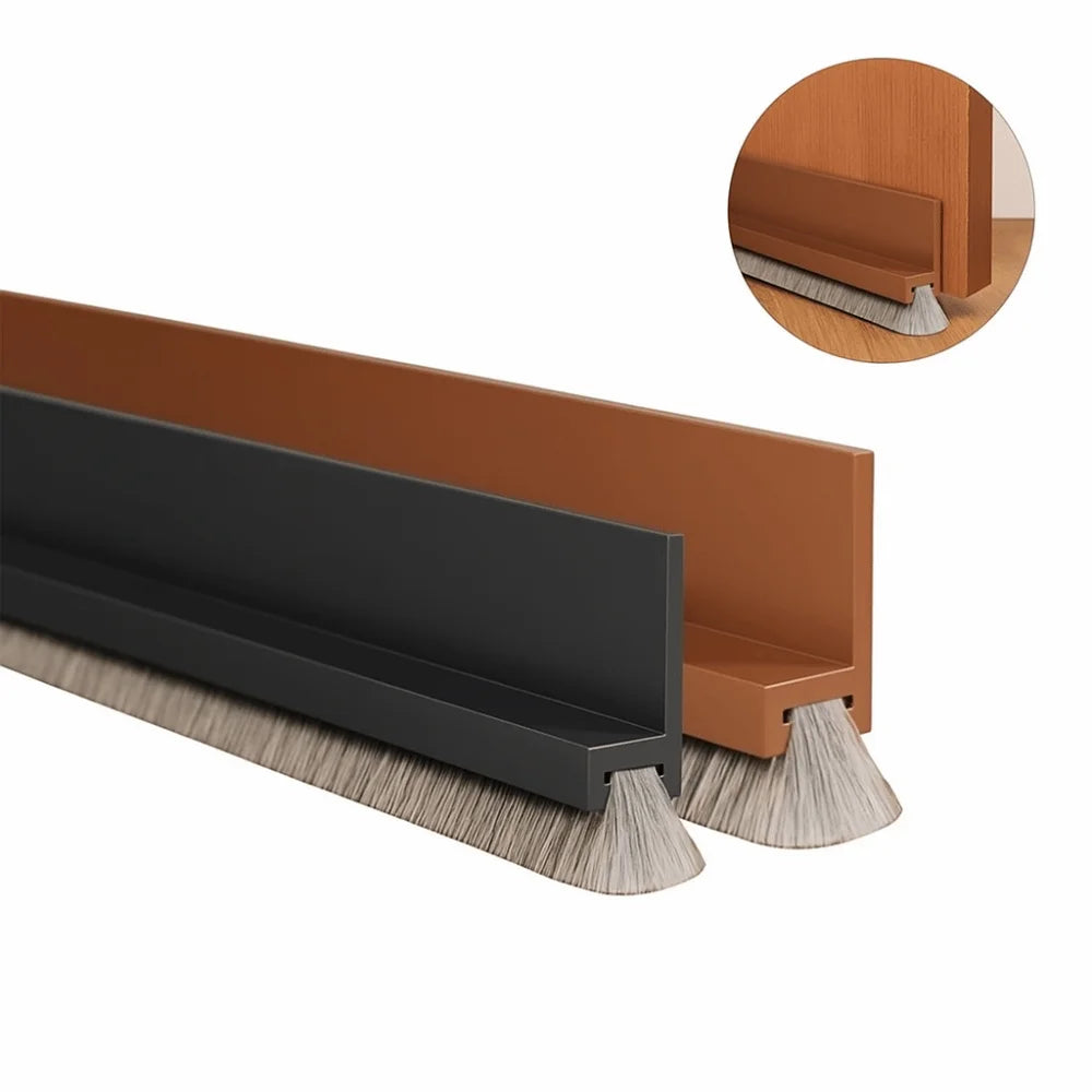 Professional PVC Door Draft Stopper Self Adhesive 100cm Brush Door Seal Brush Design Insect Prevention Weather Stripping Bedroom Oasis Select