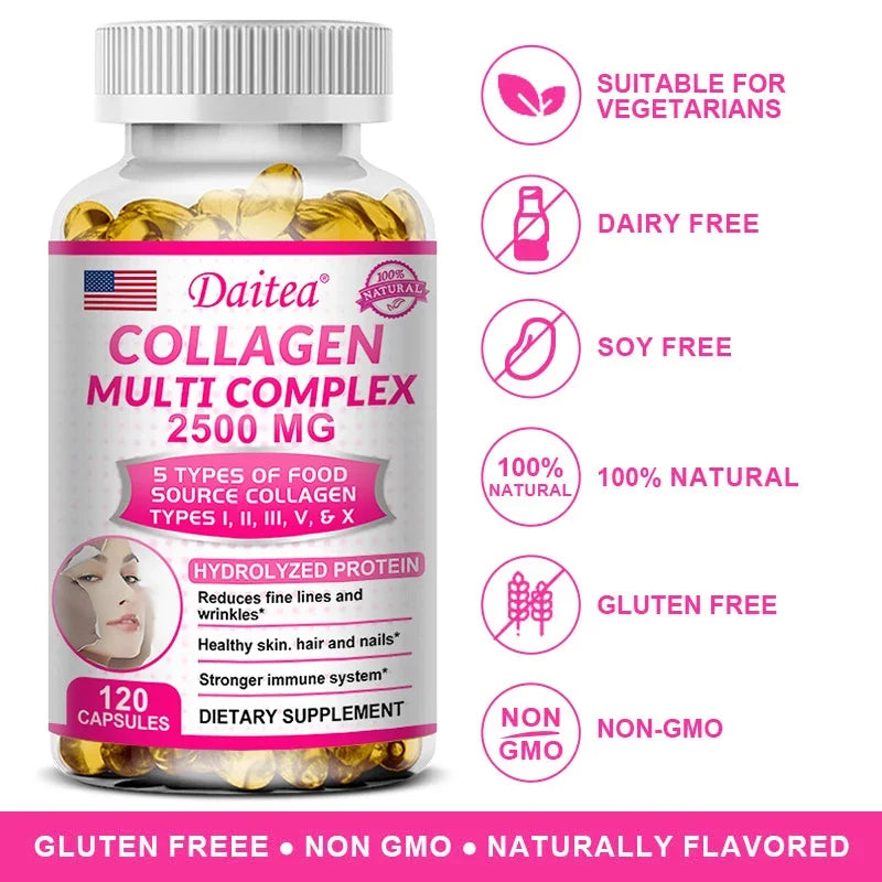 Daitea Hydrolyzed Collagen Supplement – Supports Healthy Skin, Joints, Hair, Nails - Antioxidant - Dietary Supplement Oasis Select