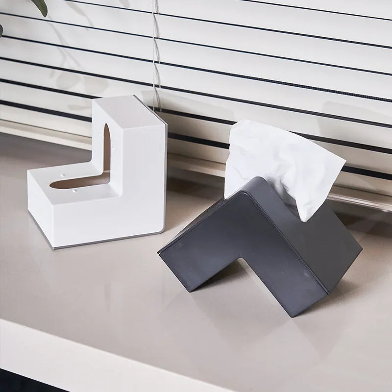 Japanese creative ins air-pumped paper box net red high appearance level L-shaped tissue box living room simple Kleenex box Oasis Select
