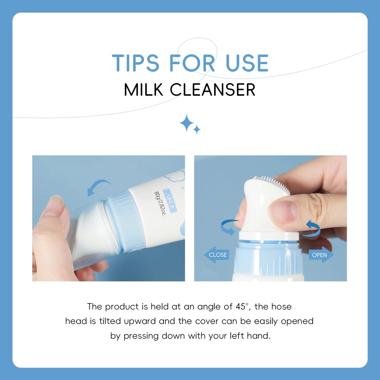 LAIKOU Milk Foaming Cleanser – Amino Acid Deep Clean 80g Foaming Facial Cleanser Oasis Select