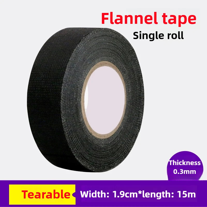 25MM*15M Auto Car Flannel Flannelette Adhesive Tape Wiring Harness Anti Rattle Self Adhesive Felt Tape Auto Repair Tools Oasis Select 19x15m