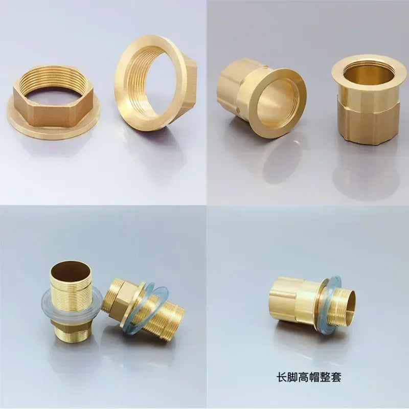 Copper Kitchen Sink Cold Hot Faucet Accessories Base Fixed Foot Screw Nut Water Tap Pipe Connector for Bathroom Kitchen Hardware Oasis Select