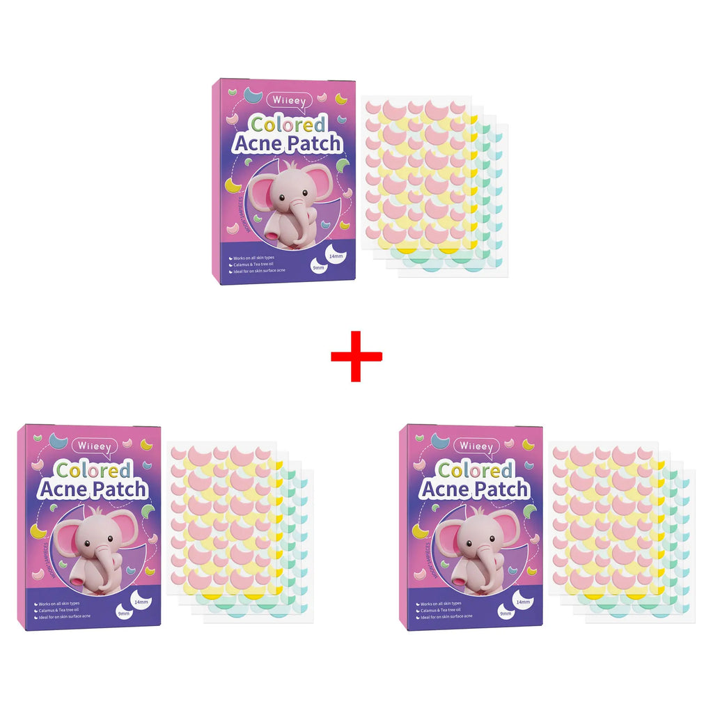 Wiieey Star Acne Patches – Colorful Pimple Stickers 144–288pc Acne Pimple Patch Oasis Select Moon 144pcs x 3