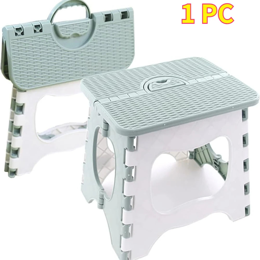 Foldable Step Stool – 300 lb Capacity, Anti-Slip Treads & Reinforced Plastic for Kitchen, Bathroom & Home Oasis Select Green-1pc