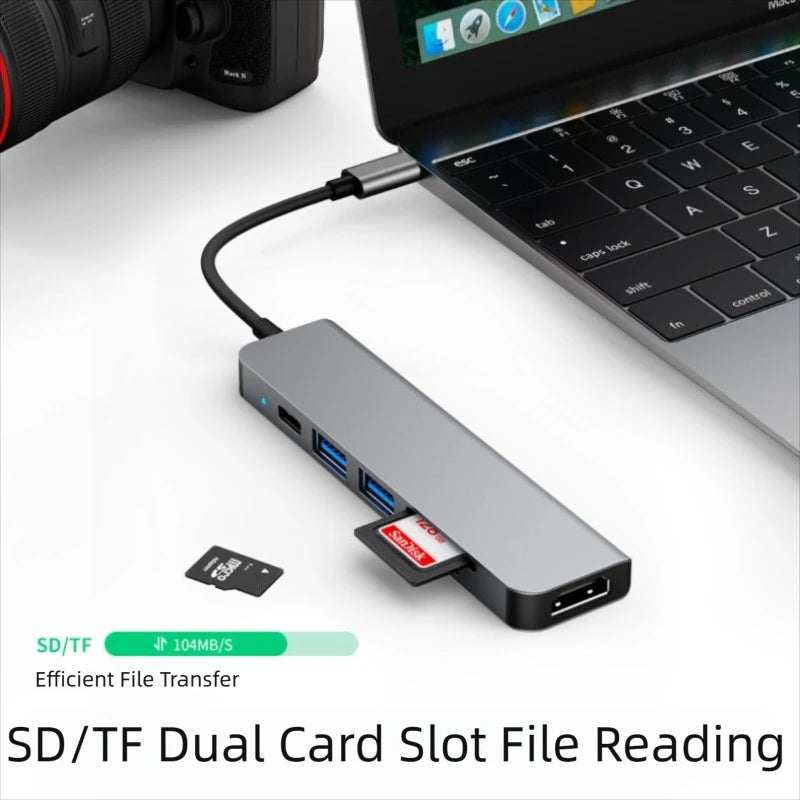 USB 3.0 Type-C Hub To HDMI Adapter 4K 30HZ SD TF Card PD 87W Fast Charge Splitter USB Docking Stations Hub for MacBook Compute Oasis Select
