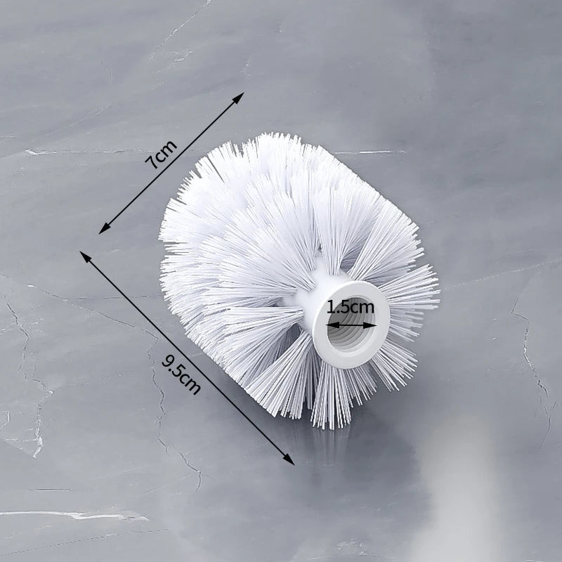 1 PC Replacement for Bathroom Cleaning Toilet Brush White and Black Head Hold Bathroom Tool Oasis Select white