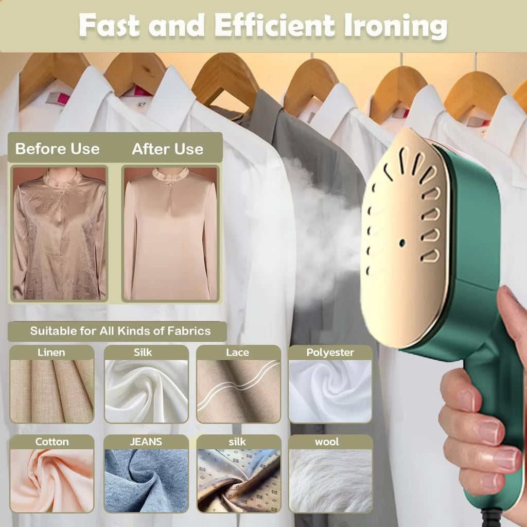 Portable Handheld Mini Garment Steamer Electric Foldable Steam Iron for Clothes Home Travel Wet/Dry Ironing Machine Oasis Select