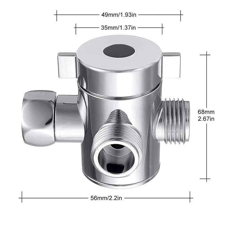 ABS Diverter Valve 1/2 Inch 3 Way Water Separator Shower Arm Mounted Faucet Switcher Adjustable Adapter Bathroom Accessories Oasis Select