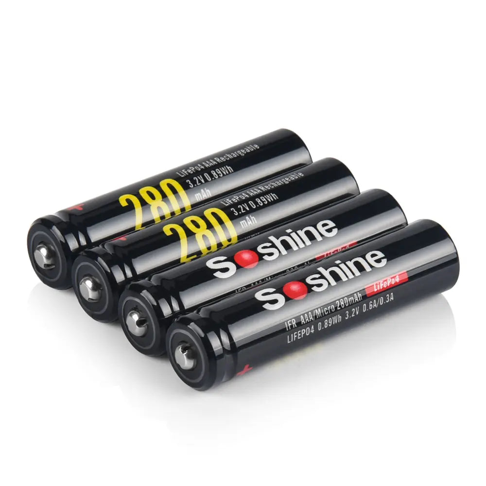 Soshine 3.2V LiFePO4 Rechargeable Batteries – All Sizes