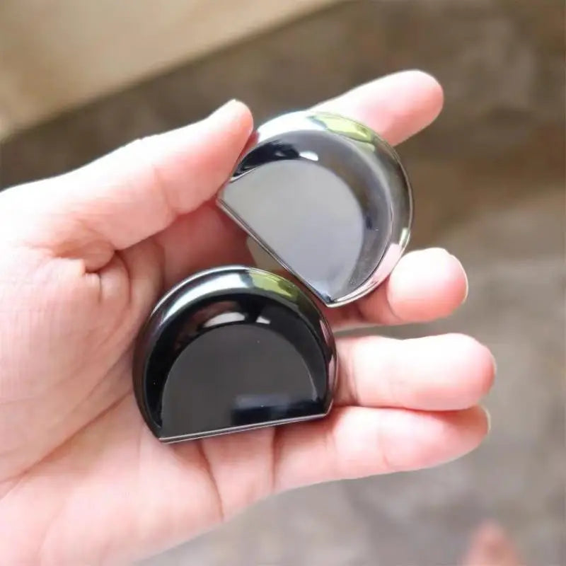 1/2Pcs Zinc Alloy Moon Shaped Balm Storage Box Slide Lid Portable Refillable Solid Perfume Case for Daily Outdoor Use Oasis Select