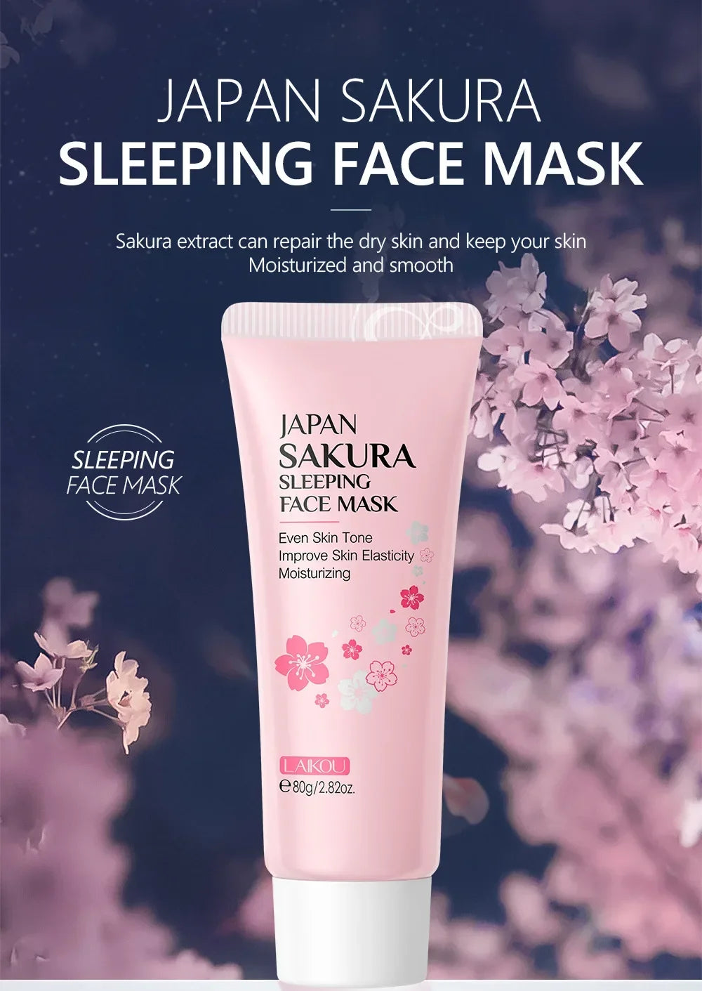 LAIKOU Moisturizing Facial Mask Hydrating Sleeping Face Sheet Masks Repairing & Nourishing Night Face Mask Skin Care 80g Oasis Select
