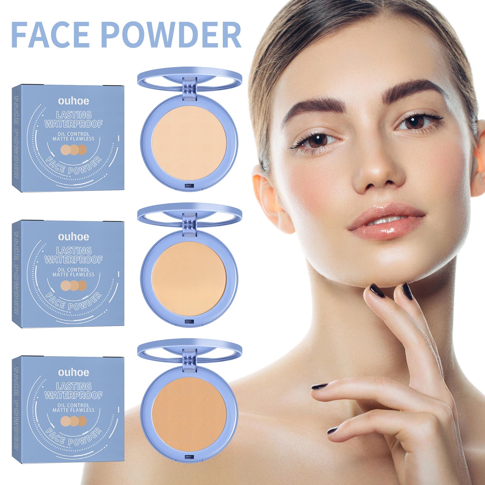 Setting powder compact, flawless and long-lasting, not easy to come off, touch-up powder compact, natural, light, breathable set Oasis Select