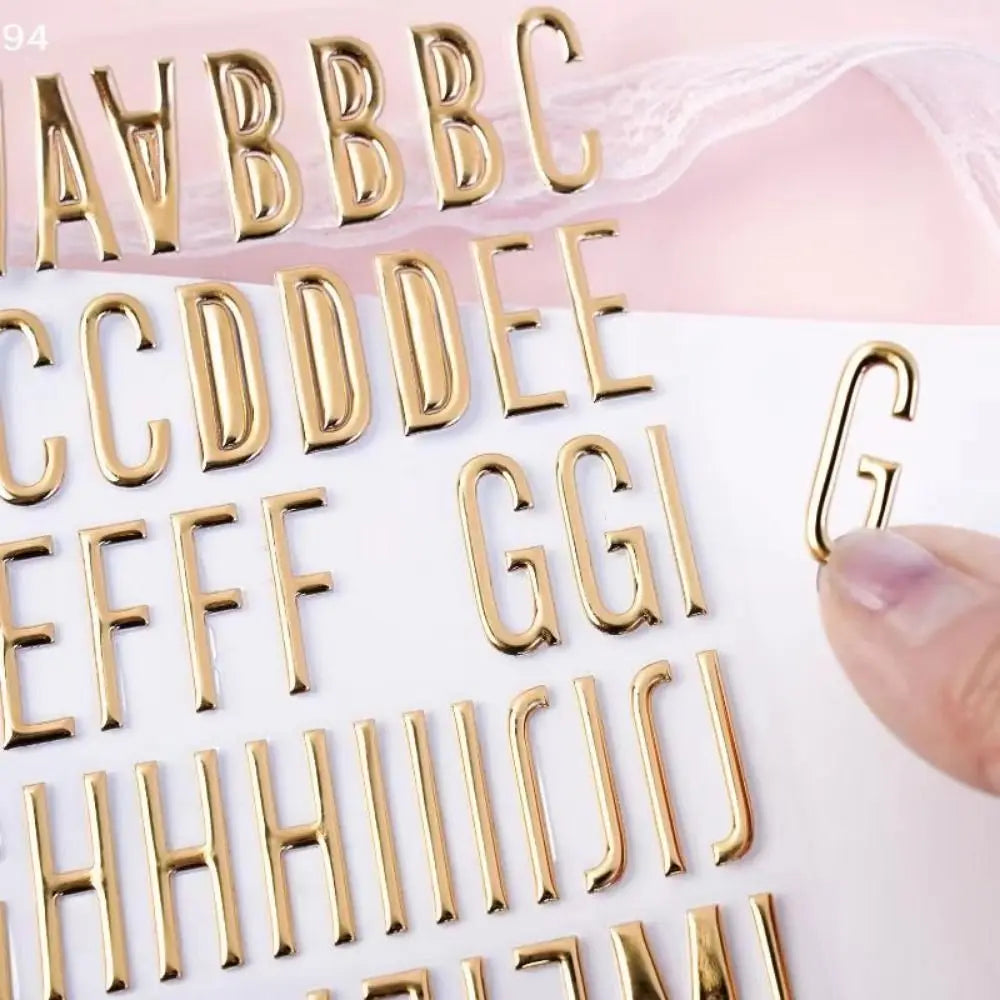 3D Gold Letter & Number Stickers – Puffy Waterproof Decals 3 Sheets