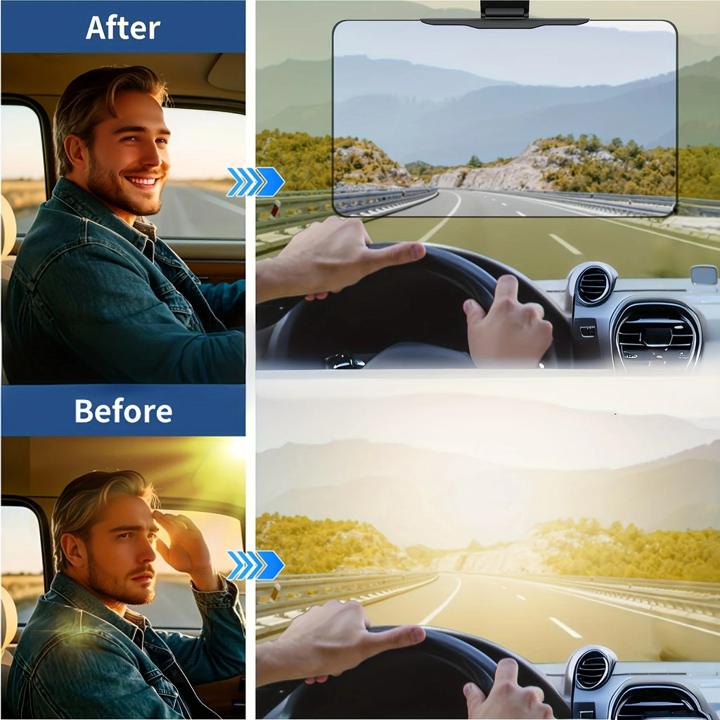 Large Polarized Car Sun Visor Extender with UV400 Protection, Secure Buckle Attachment, Anti-Snow Blind & Clear Vision Oasis Select