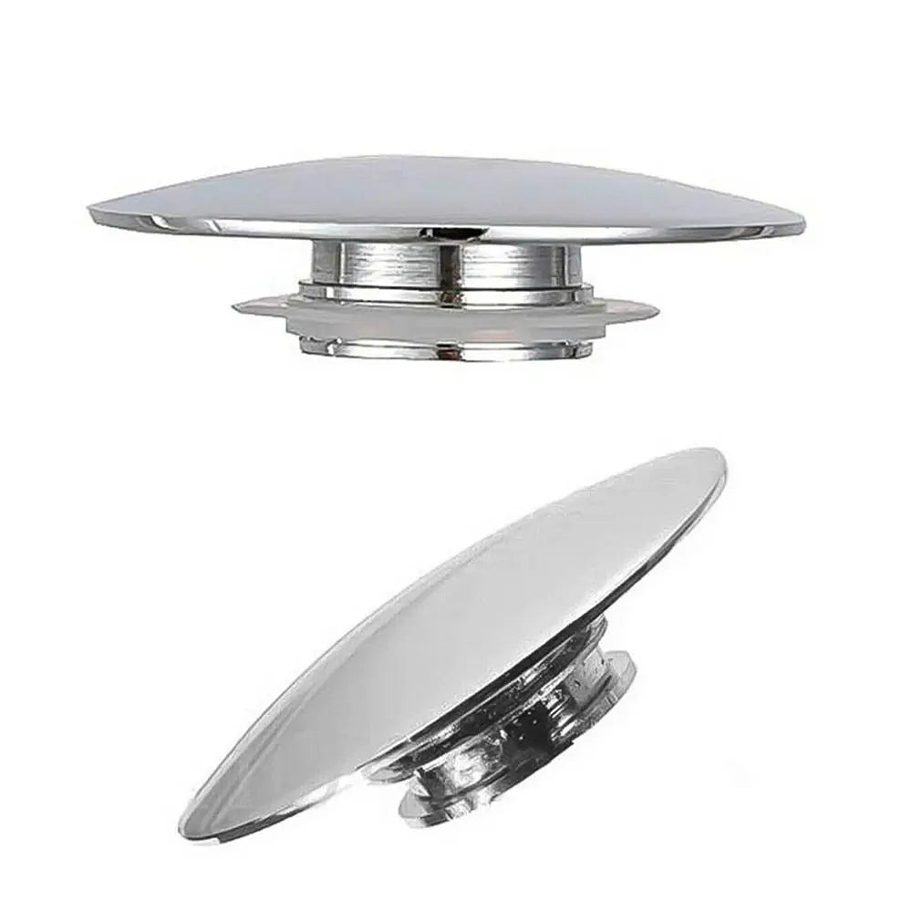 1Pcs Push Button Waste Sink Plug Click Clack Alloy Drain Stopper Silver 66mm Basin PopUp Cap Replacement Part for Bathroom Sink Oasis Select