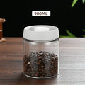 Coffee Beans Vacuum Sealed Tank Glass Sealed Jar Household Moisture-proof Air Extraction Airtight Container Household Coffee Set Oasis Select White-900ml