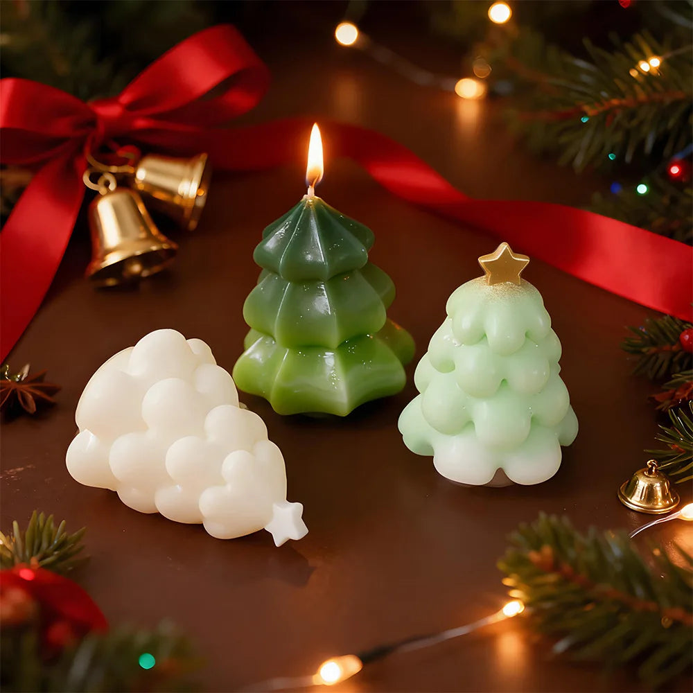 Star Christmas Tree Scented Candle Mold DIY Fragrance Plaster Christmas Decorative Ornament Silicone Mold Oasis Select