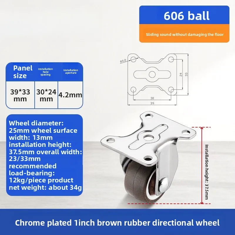 1 1.25 1.5 2 Inch Furniture Caster Soft Rubber Universal Wheel Swivel Caster Roller Wheel For Platform Trolley Accessories Oasis Select 1 inch directional 1.0 Inch