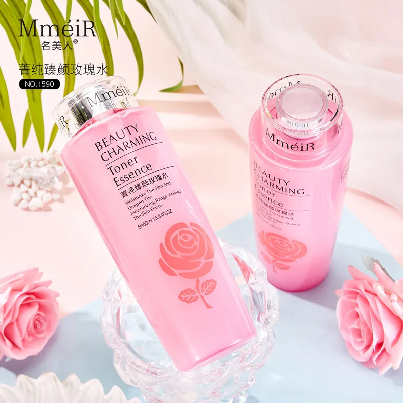 450ml Rose Water Softening Water Pink Water Toner Moisturizing Whitening Lightening Spots Nourishing Skin Repairing Skin Oasis Select