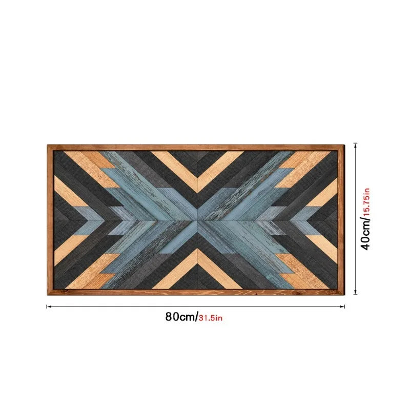 Wall Stickers Wooden Frame Paintings Nordic Style Geometric Patterns Living Room Bedroom Study Decoration Oasis Select No. MZ453-L