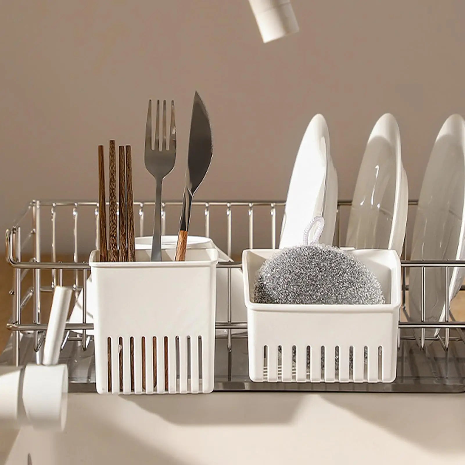 Utensils Holder Utensil Drying Rack Cutlery Drying Basket Kitchen Fork Spoon Drain Holder for Spoons Chopsticks Silverware Oasis Select