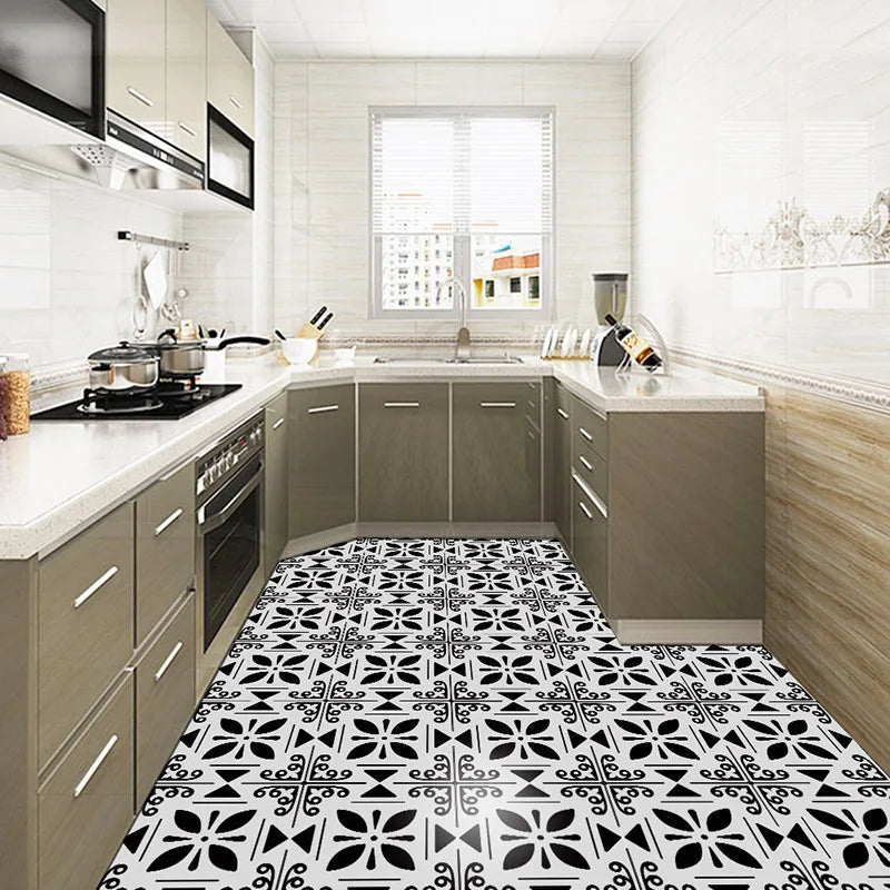 Kitchen Bathroom Oil Waterproof Non-slip Twill Floor Paste Bathroom Bedroom Living Room DIY Floor Paste Stickers Oasis Select
