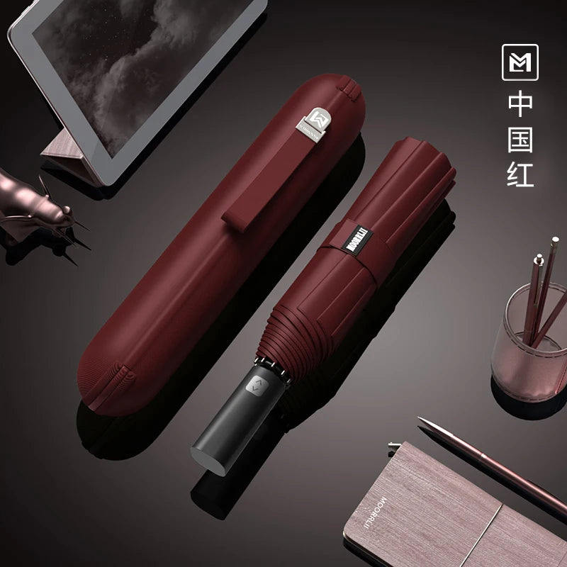 Full-automatic folding thickened umbrella large strong wind-resistant reinforced automatic umbrella Oasis Select 106cm Red