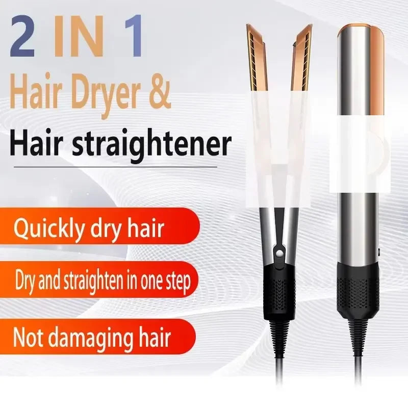2-in-1 Negative Ion Hair Dryer Multi-Function Straightener Long-Lasting Styling Tool Straightener for Wet or Dry Hair Oasis Select Gray China Mainland KR