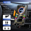 Magnetic 15W Car Wireless Charger Max 66W Fast Charging Auto-Clamping RGB Light Phone Holder Stand Bracket For iPhone Samsung Oasis Select Black