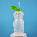 Cartoon Honey Bear Straw Cup with Flexible Straws Leak-Proof Squeezable Cup Cute Squeezable Leak Resistant Cup For Babies Oasis Select Green With straw