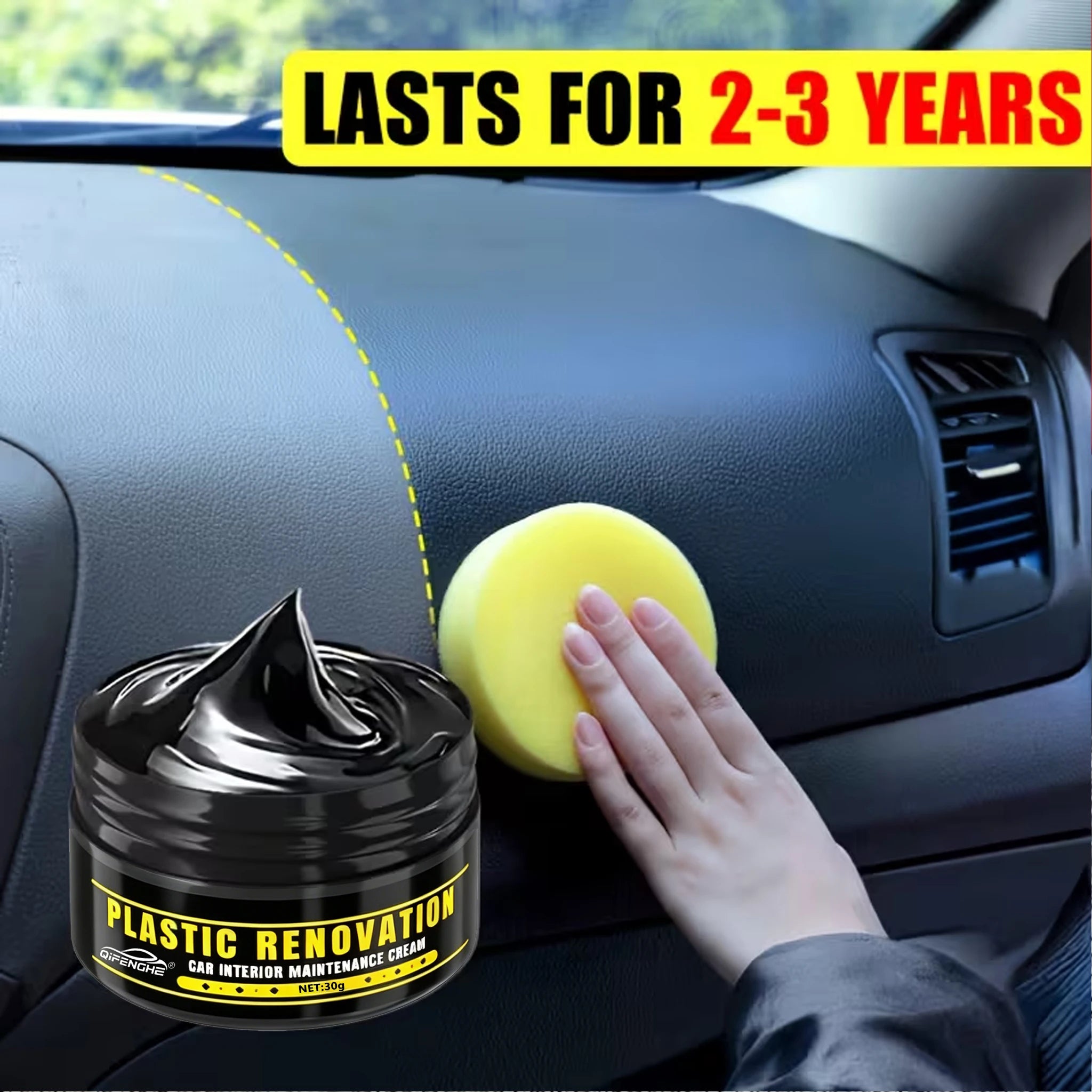 Car Plastic Part Restorer, Black Interior Trim Polishing Wax, Aging Prevention Refurbishment Agent, Repair Plastic Scratches, Ti Oasis Select
