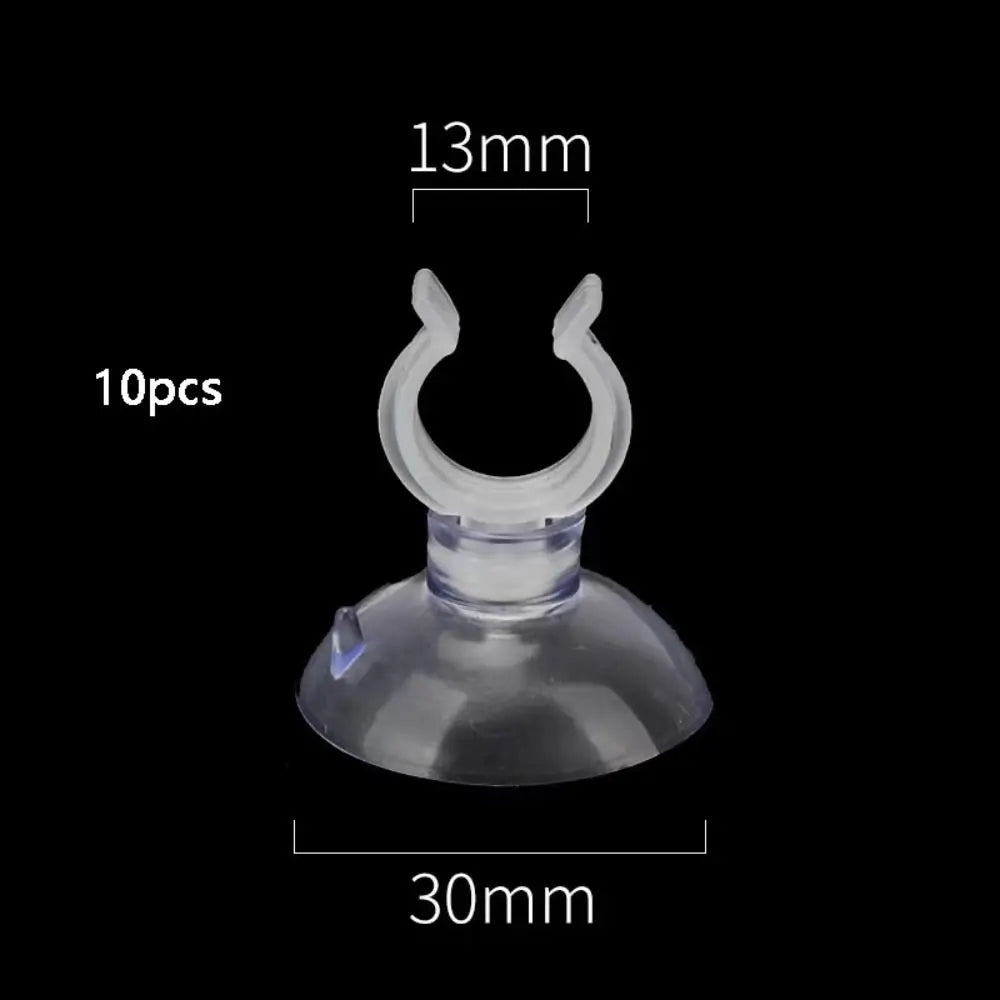 10pcs Soft PVC Aquarium Sucker Clear Multi-specification Fish Tank Suction Cup Strong Adsorption with Hook Air Hose Clamp Wire Oasis Select 13x30mm