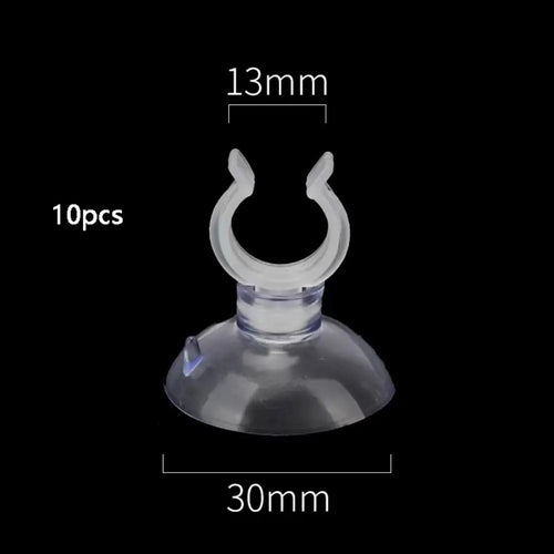 10pcs Soft PVC Aquarium Sucker Clear Multi-specification Fish Tank Suction Cup Strong Adsorption with Hook Air Hose Clamp Wire Oasis Select 13x30mm