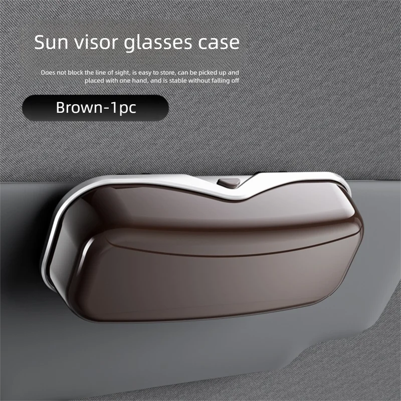 Car Sun Visor Glasses Holder – Press-Open Eyeglass Case