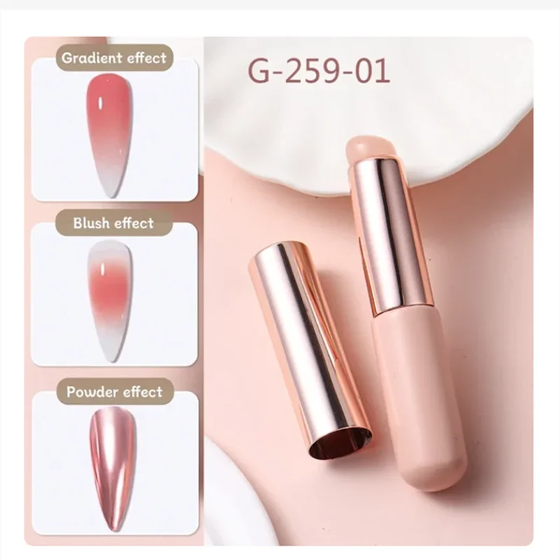 Nail Art Silicone Brush Reusable Mirror Powder Pigment Applying Manicure Tool Gradient Effect Nail Arts Silicone Applicator Oasis Select G-259-01