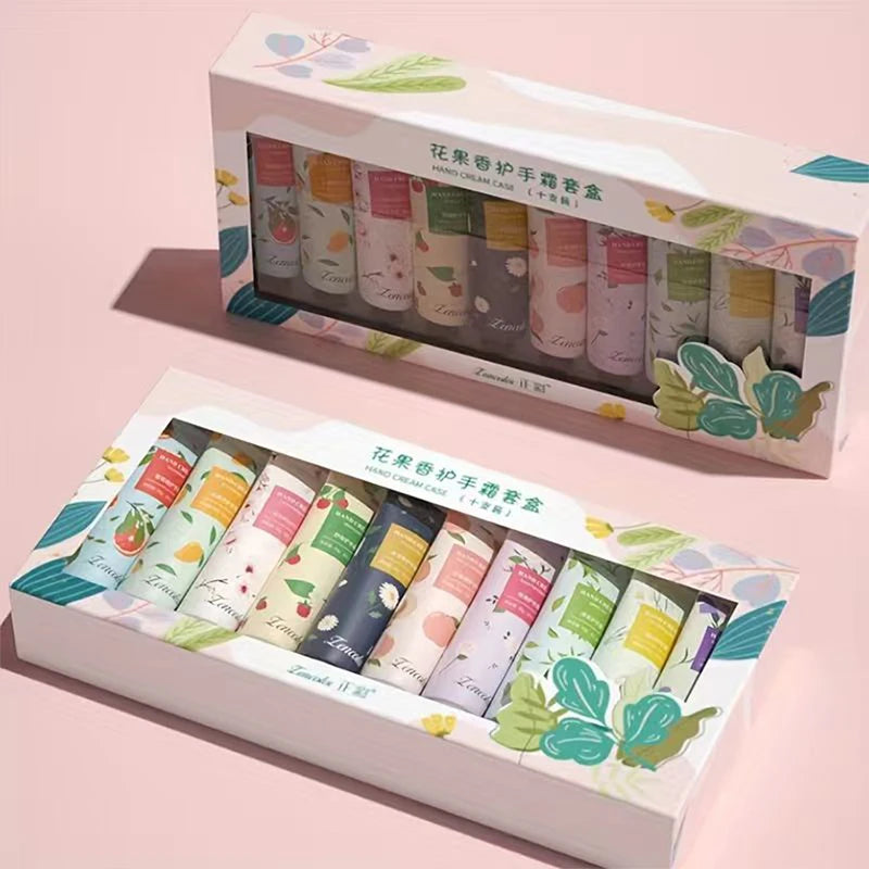 10pcs Hand Cream Box, Scented Hand Cream, Suitable for Chapped, Travel Hand Cream Mini Moisturizing Lotion with Shea Oasis Select
