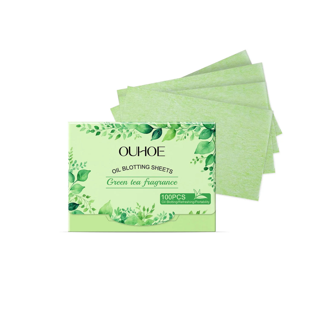 Green Tea Oil Blotting Sheets 100 Pcs – Oily Skin Control Oil Blotting Sheets Oasis Select 100pcs Boxed