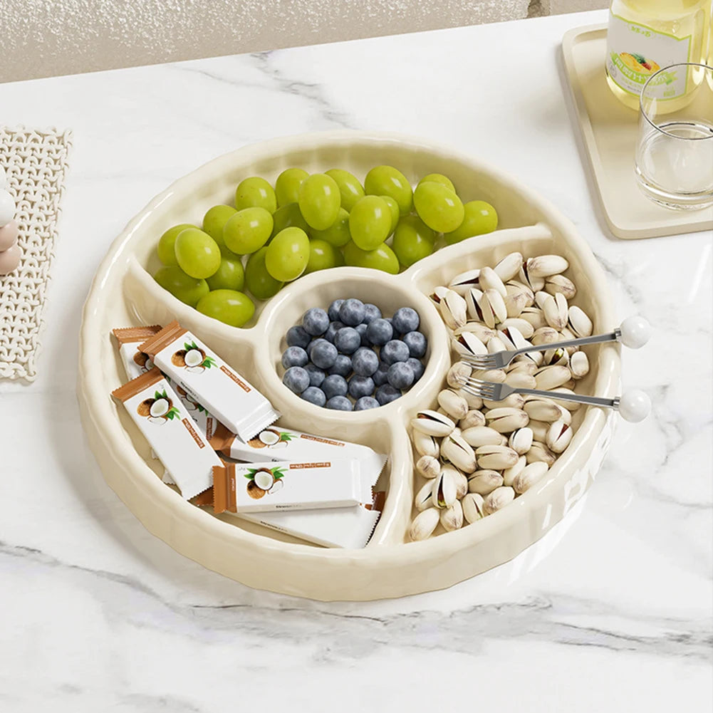 Multi-Compartment Snack & Fruit Serving Tray | Nut Candy Platter
