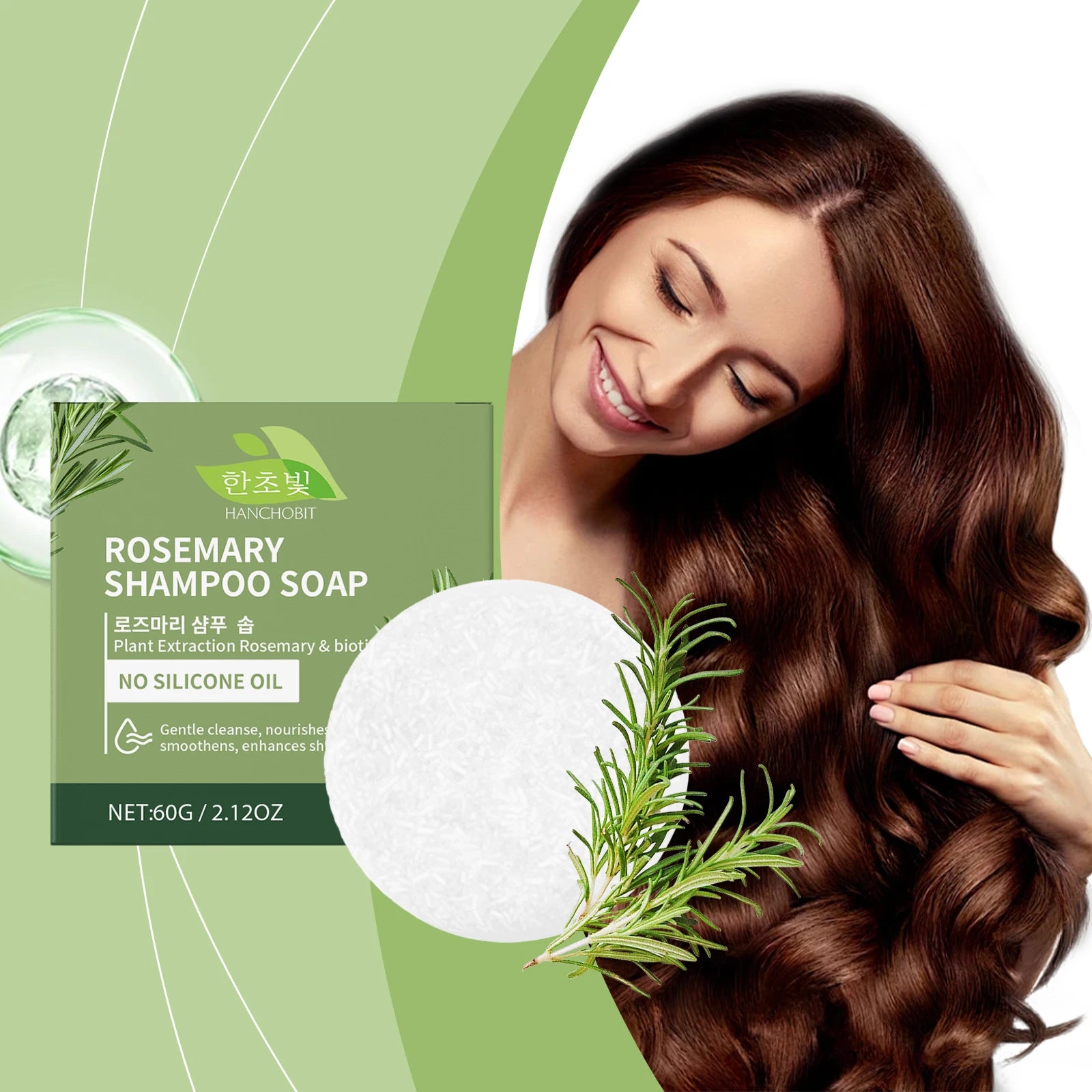 Rosemary Shampoo Bar: Gentle Scalp-Cleansing, Daily Deep-Nourishing Hair Soap for Hair Nourishment & Strengthening Oasis Select
