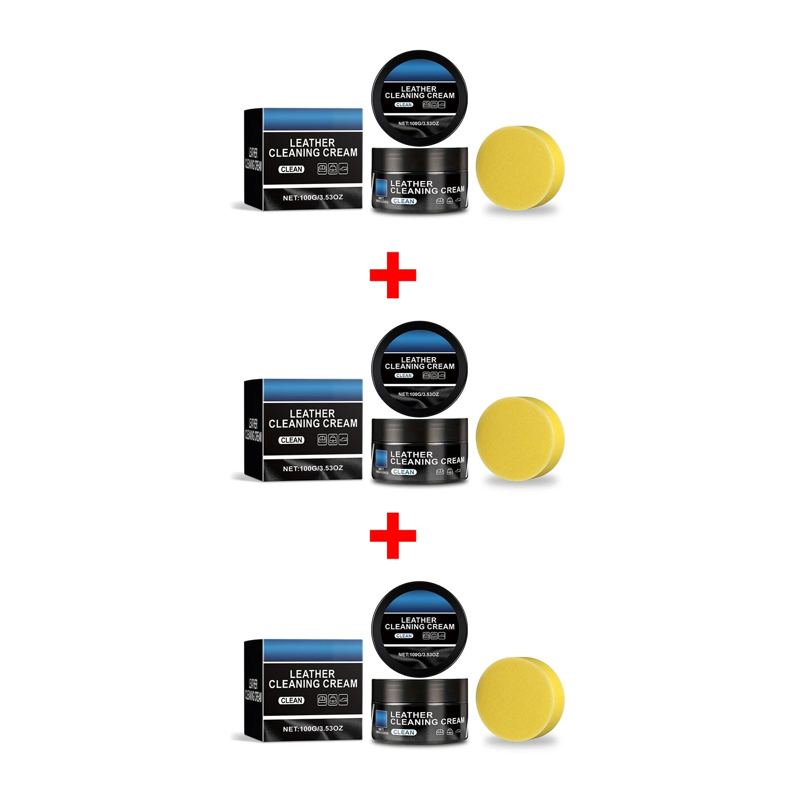 Leather Cleaning Cream for Automotive Interior Remove Dirt Anti Fouling and Waterproof Car Interior Seat Leather Products Oasis Select 3pcs