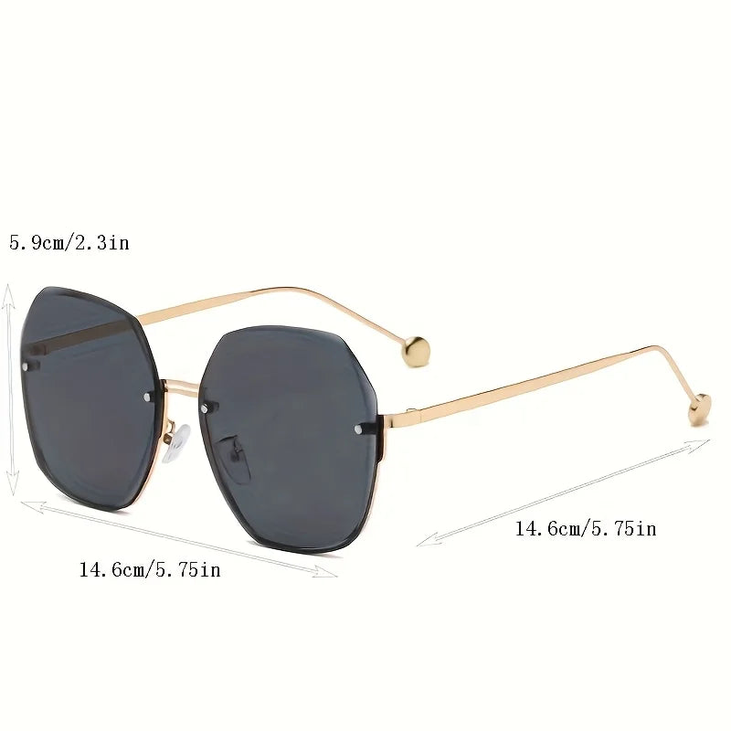 1pc Fashion Frameless Gradient Glasses,Trendy Metal Eyewear for Women& Men,Stylish Lightweight Eyewear,Summer Fashion Sunglasses Oasis Select